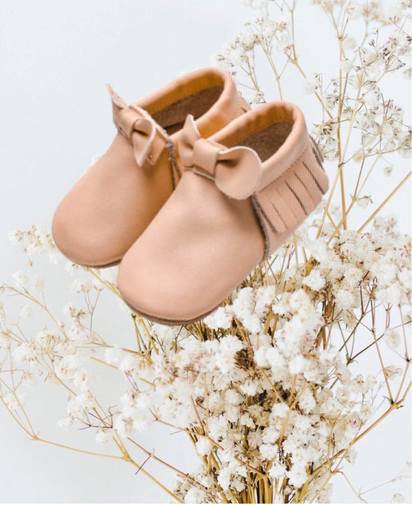 Bow Moccasins - Apricot