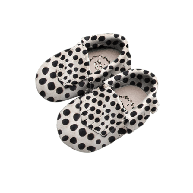 Frill Moccasins - B&W Mohair