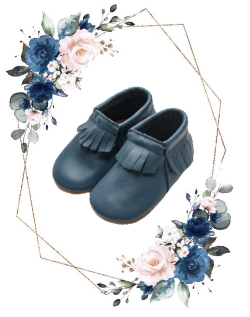 Frill Moccasins - Slate Blue